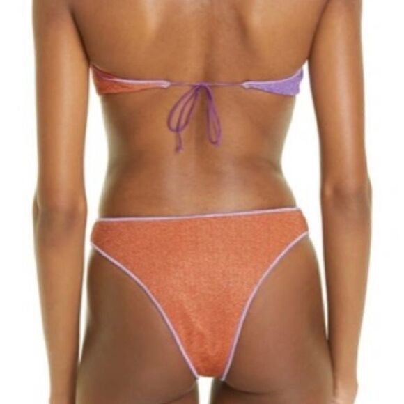 Oseree Lumiere Glitter Halter-style Bikini Set Violet Purple XL NWT - Picture 4 of 13